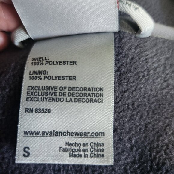 Avalanche Full Zip Sweater Women's Small Fleece Lined Grey and White Striped - Picture 9 of 9